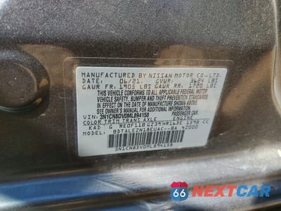 Zdjęcie 13 z 13 samochodu: 2021 NISSAN VERSA S VIN:3N1CN8DV0ML894158 - miniatura