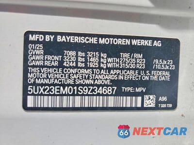 Zdjęcie 14 z 14 samochodu: 2025 BMW X7 XDRIVE40I VIN:5UX23EM01S9Z34687 - miniatura