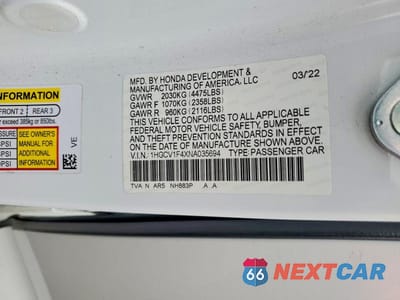 Zdjęcie 12 z 12 samochodu: 2022 HONDA ACCORD SPORT SE VIN:1HGCV1F4XNA035694 - miniatura