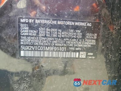 Zdjęcie 14 z 14 samochodu: 2021 BMW X4 XDRIVE30I VIN:5UX2V1C01M9F91101 - miniatura