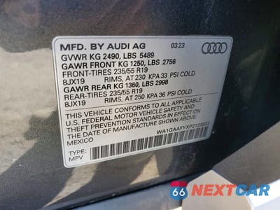Zdjęcie 14 z 14 samochodu: 2023 AUDI Q5 PREMIUM 45 VIN:WA1GAAFYXP2123022 - miniatura