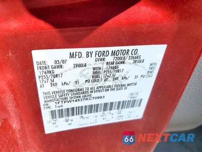 Zdjęcie 12 z 12 samochodu: 2007 FORD F150 SUPERCREW VIN:1FTPW14537KC70993 - miniatura
