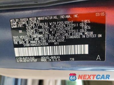Zdjęcie 13 z 13 samochodu: 2005 TOYOTA SEQUOIA LIMITED VIN:5TDBT48AX5S249284 - miniatura