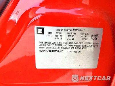 Zdjęcie 12 z 12 samochodu: 2013 CHEVROLET CRUZE LT VIN:1G1PC5SB8D7194672 - miniatura