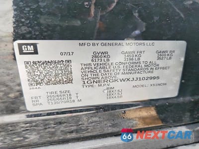 Zdjęcie 13 z 13 samochodu: 2018 CHEVROLET TRAVERSE LT VIN:1GNERGKWXJJ102995 - miniatura