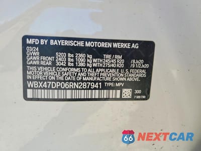 Zdjęcie 12 z 12 samochodu: 2024 BMW X3 SDRIVE30I VIN:WBX47DP06RN287941 - miniatura