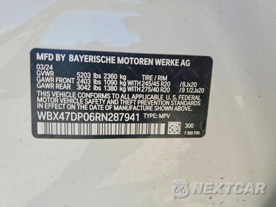 Zdjęcie 12 z 12 samochodu: 2024 BMW X3 SDRIVE30I VIN:WBX47DP06RN287941 - miniatura