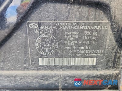 Zdjęcie 12 z 12 samochodu: 2013 HYUNDAI SONATA SE VIN:5NPEC4AC4DH747137 - miniatura