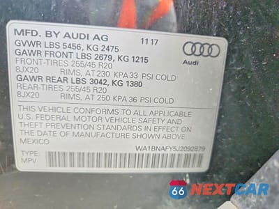Zdjęcie 13 z 13 samochodu: 2018 AUDI Q5 PREMIUM PLUS VIN:WA1BNAFY5J2092879 - miniatura