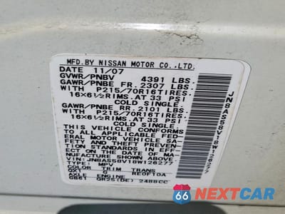 Zdjęcie 13 z 13 samochodu: 2008 NISSAN ROGUE S VIN:JN8AS58V18W126277 - miniatura