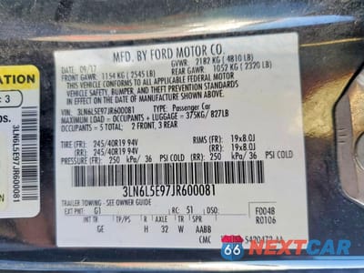 Zdjęcie 12 z 12 samochodu: 2018 LINCOLN MKZ RESERVE VIN:3LN6L5E97JR600081 - miniatura