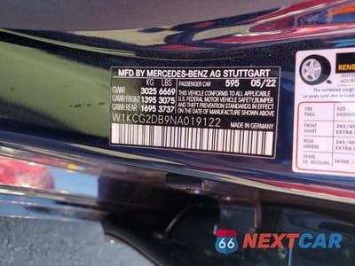 Zdjęcie 12 z 12 samochodu: 2022 MERCEDES-BENZ EQS SEDAN 450+ VIN:W1KCG2DB9NA019122 - miniatura