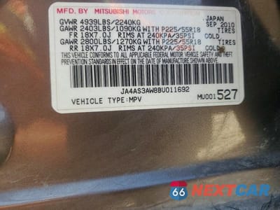 Zdjęcie 13 z 13 samochodu: 2011 MITSUBISHI OUTLANDER SE VIN:JA4AS3AW8BU011692 - miniatura