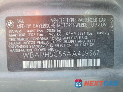 Zdjęcie 12 z 12 samochodu: 2010 BMW 328 I SULEV VIN:WBAPH5C56AA439367 - miniatura