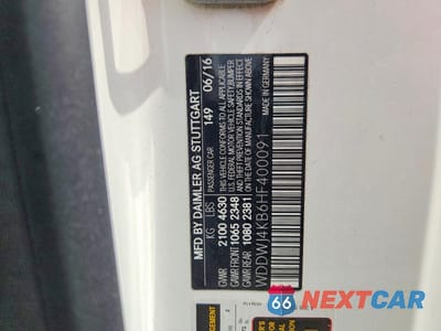 Zdjęcie 12 z 12 samochodu: 2017 MERCEDES-BENZ C 300 4MATIC VIN:WDDWJ4KB6HF400091 - miniatura