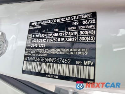 Zdjęcie 13 z 13 samochodu: 2022 MERCEDES-BENZ GLB 250 VIN:W1N4M4GB5NW247452 - miniatura