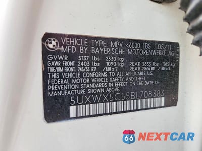Zdjęcie 13 z 13 samochodu: 2011 BMW X3 XDRIVE28I VIN:5UXWX5C55BL708383 - miniatura