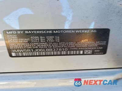 Zdjęcie 13 z 13 samochodu: 2020 BMW 330I VIN:3MW5R1J06L8B37810 - miniatura