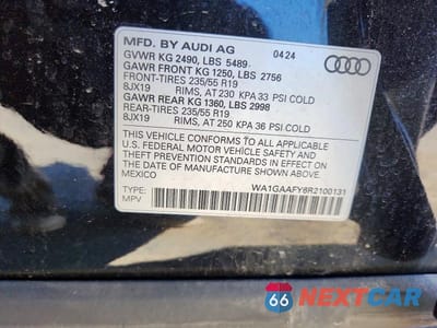 Zdjęcie 13 z 13 samochodu: 2024 AUDI Q5 PREMIUM 45 VIN:WA1GAAFY6R2100131 - miniatura