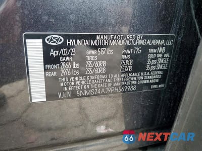 Zdjęcie 14 z 14 samochodu: 2023 HYUNDAI SANTA FE SEL VIN:5NMS24AJ9PH569988 - miniatura
