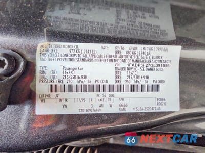 Zdjęcie 12 z 12 samochodu: 2016 FORD FOCUS VIN:1FADP3F27GL391556 - miniatura