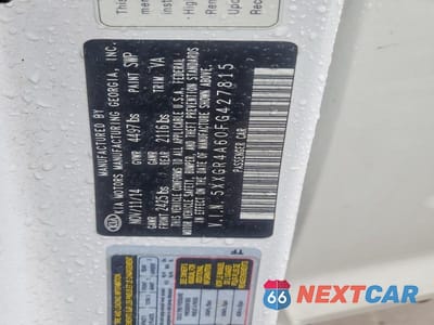 Zdjęcie 12 z 12 samochodu: 2015 KIA OPTIMA SX VIN:5XXGR4A60FG427815 - miniatura