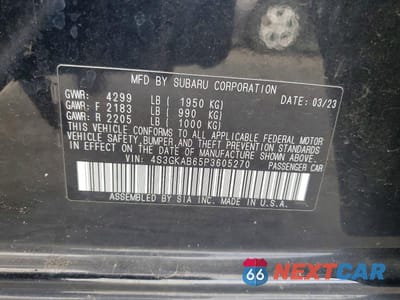 Zdjęcie 12 z 12 samochodu: 2023 SUBARU IMPREZA VIN:4S3GKAB65P3605270 - miniatura