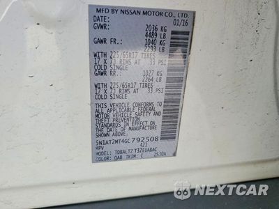 Zdjęcie 12 z 12 samochodu: 2016 NISSAN ROGUE SV VIN:5N1AT2MT4GC792508 - miniatura