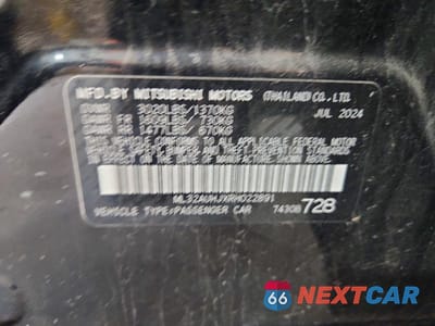 Zdjęcie 13 z 13 samochodu: 2024 MITSUBISHI MIRAGE ES VIN:ML32AUHJXRH022891 - miniatura
