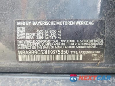 Zdjęcie 12 z 12 samochodu: 2017 BMW 330 I VIN:WBA8B9C53HK675850 - miniatura