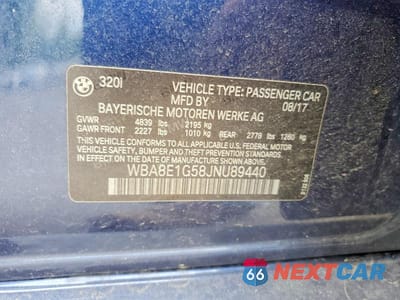 Zdjęcie 12 z 12 samochodu: 2018 BMW 320 I VIN:WBA8E1G58JNU89440 - miniatura