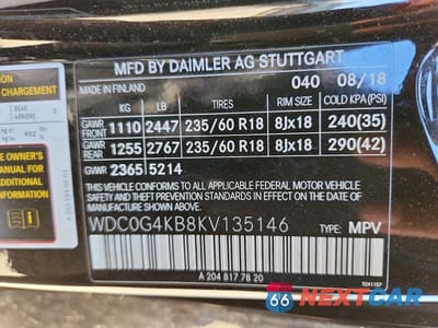 Zdjęcie 12 z 12 samochodu: 2019 MERCEDES-BENZ GLC 300 4MATIC VIN:WDC0G4KB8KV135146 - miniatura