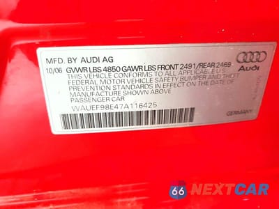 Zdjęcie 12 z 12 samochodu: 2007 AUDI A4 S-LINE 2.0T QUATTRO TURBO VIN:WAUEF98E47A116425 - miniatura