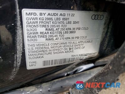 Zdjęcie 13 z 13 samochodu: 2023 AUDI Q7 PREMIUM PLUS VIN:WA1LXBF74PD007667 - miniatura