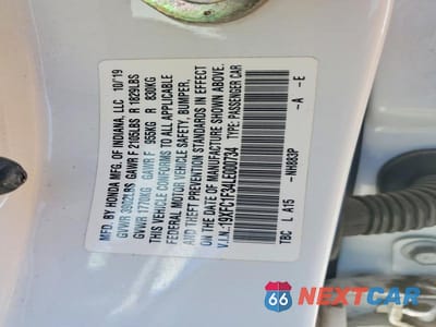 Zdjęcie 12 z 12 samochodu: 2020 HONDA CIVIC EX VIN:19XFC1F34LE000734 - miniatura