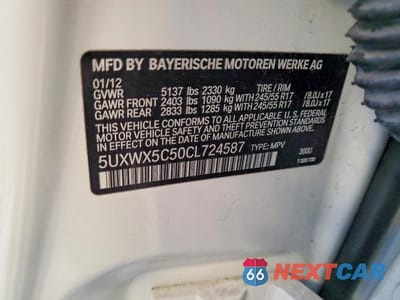 Zdjęcie 13 z 13 samochodu: 2012 BMW X3 XDRIVE28I VIN:5UXWX5C50CL724587 - miniatura