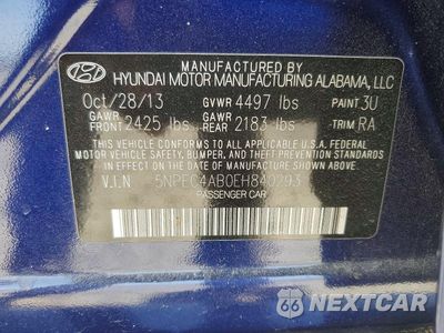 Zdjęcie 12 z 12 samochodu: 2014 HYUNDAI SONATA SE 2.0T VIN:5NPEC4AB0EH840293 - miniatura