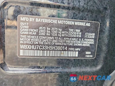 Zdjęcie 13 z 13 samochodu: 2017 BMW X1 SDRIVE28I VIN:WBXHU7C33H5H38014 - miniatura