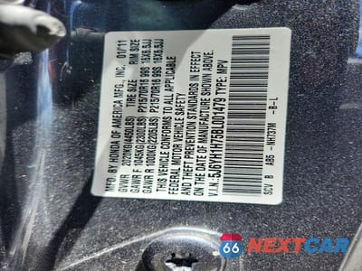 Zdjęcie 13 z 13 samochodu: 2011 HONDA ELEMENT EX VIN:5J6YH1H75BL001479 - miniatura