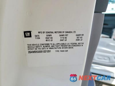 Zdjęcie 12 z 12 samochodu: 2005 BUICK LACROSSE CXL VIN:2G4WD532051221291 - miniatura