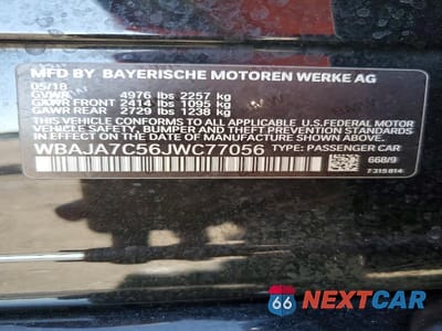 Zdjęcie 12 z 12 samochodu: 2018 BMW 530 XI VIN:WBAJA7C56JWC77056 - miniatura