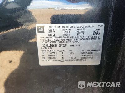 Zdjęcie 13 z 13 samochodu: 2017 CHEVROLET EQUINOX PREMIER VIN:2GNALDEK5H1588238 - miniatura
