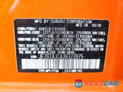 Zdjęcie 13 z 13 samochodu: 2018 SUBARU CROSSTREK LIMITED VIN:JF2GTAJC4JH322875 - miniatura