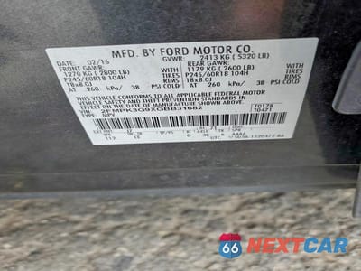 Zdjęcie 13 z 13 samochodu: 2016 FORD EDGE SE VIN:2FMPK3G9XGBB31682 - miniatura