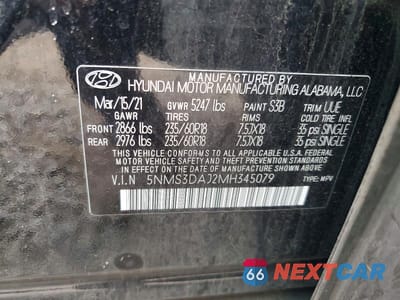 Zdjęcie 14 z 14 samochodu: 2021 HYUNDAI SANTA FE SEL VIN:5NMS3DAJ2MH345079 - miniatura