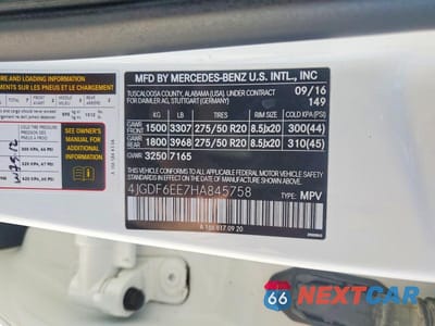 Zdjęcie 13 z 13 samochodu: 2017 MERCEDES-BENZ GLS 450 4MATIC VIN:4JGDF6EE7HA845758 - miniatura