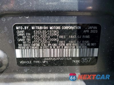 Zdjęcie 13 z 13 samochodu: 2023 MITSUBISHI OUTLANDER SPORT S VIN:JA4ARUAUXPU011524 - miniatura