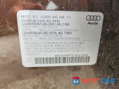 Zdjęcie 13 z 13 samochodu: 2012 AUDI Q5 PREMIUM PLUS VIN:WA1LFAFP7CA022964 - miniatura