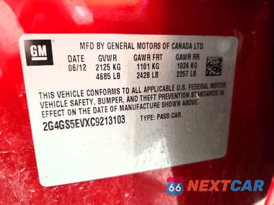 Zdjęcie 12 z 12 samochodu: 2012 BUICK REGAL PREMIUM VIN:2G4GS5EVXC9213103 - miniatura