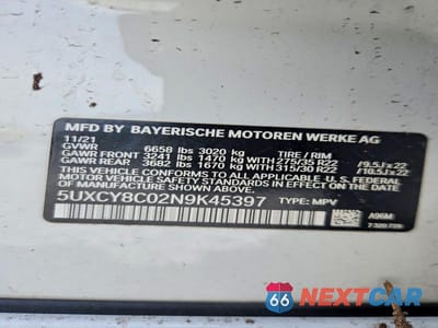 Zdjęcie 13 z 13 samochodu: 2022 BMW X6 M50I VIN:5UXCY8C02N9K45397 - miniatura